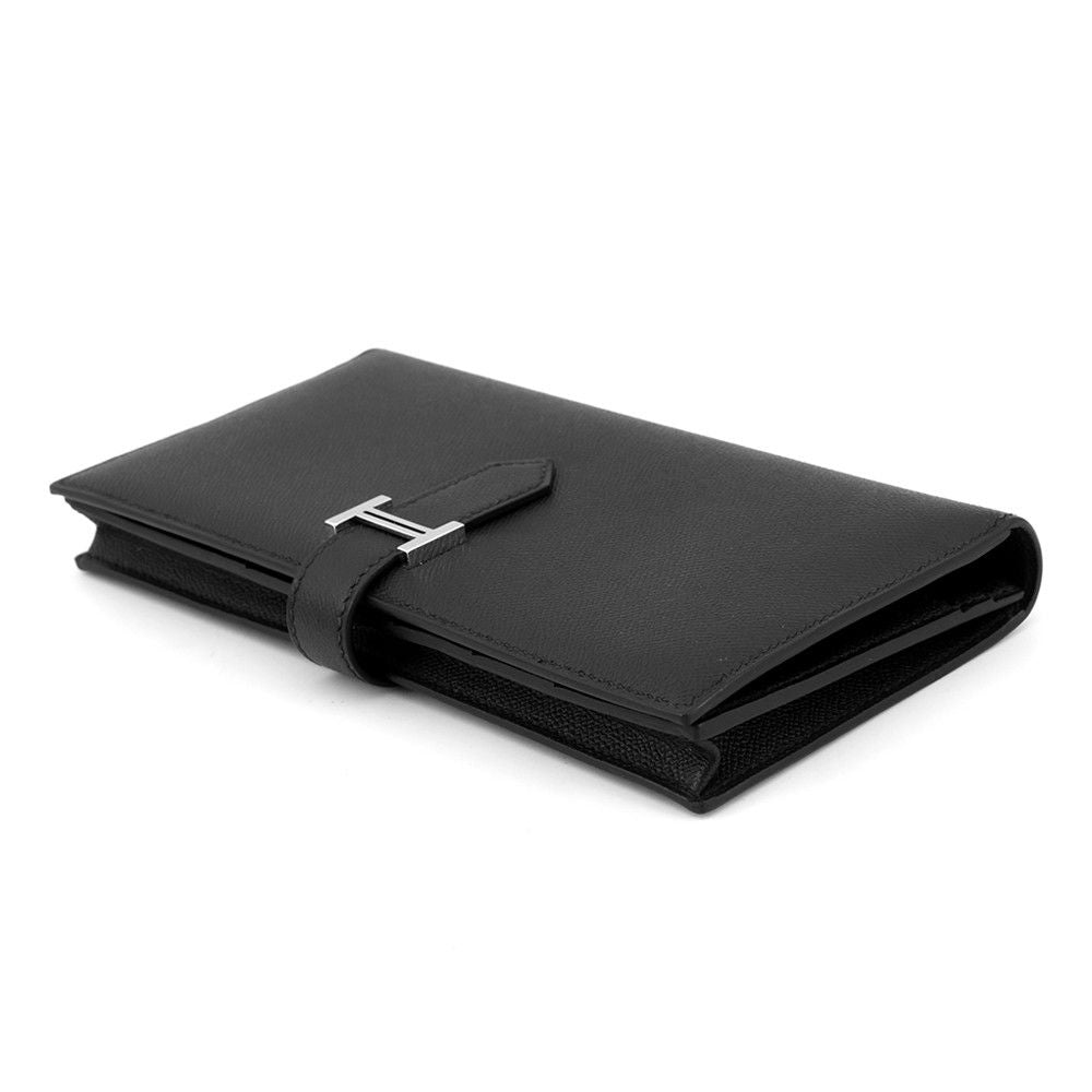 Hermes Wallet Bearn Souffle Black Silver Vo Madame — view 2