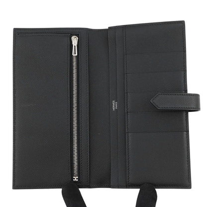 Hermes Wallet Bearn Souffle Black Silver Vo Madame — view 4