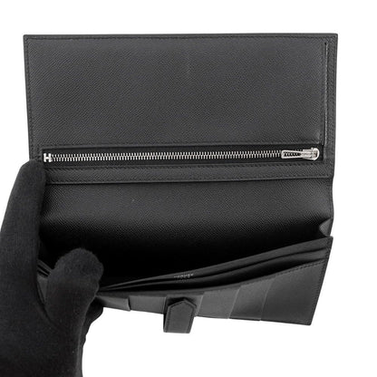 Hermes Wallet Bearn Souffle Black Silver Vo Madame — view 5