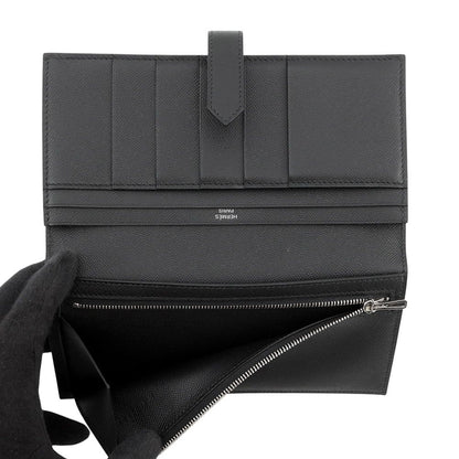 Hermes Wallet Bearn Souffle Black Silver Vo Madame — view 6