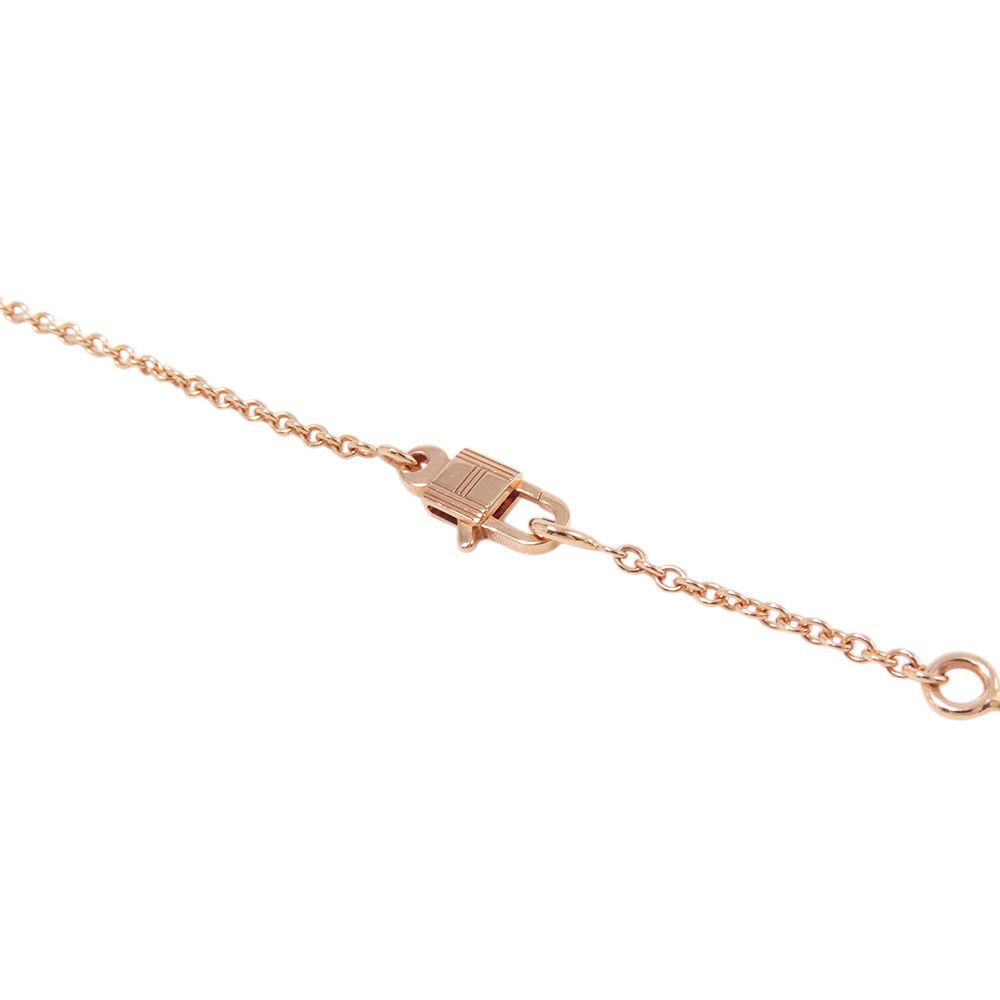 Hermes Necklace Amulet Kelly Cadena Diamond Total 18k Pink Gold Pendant — view 5