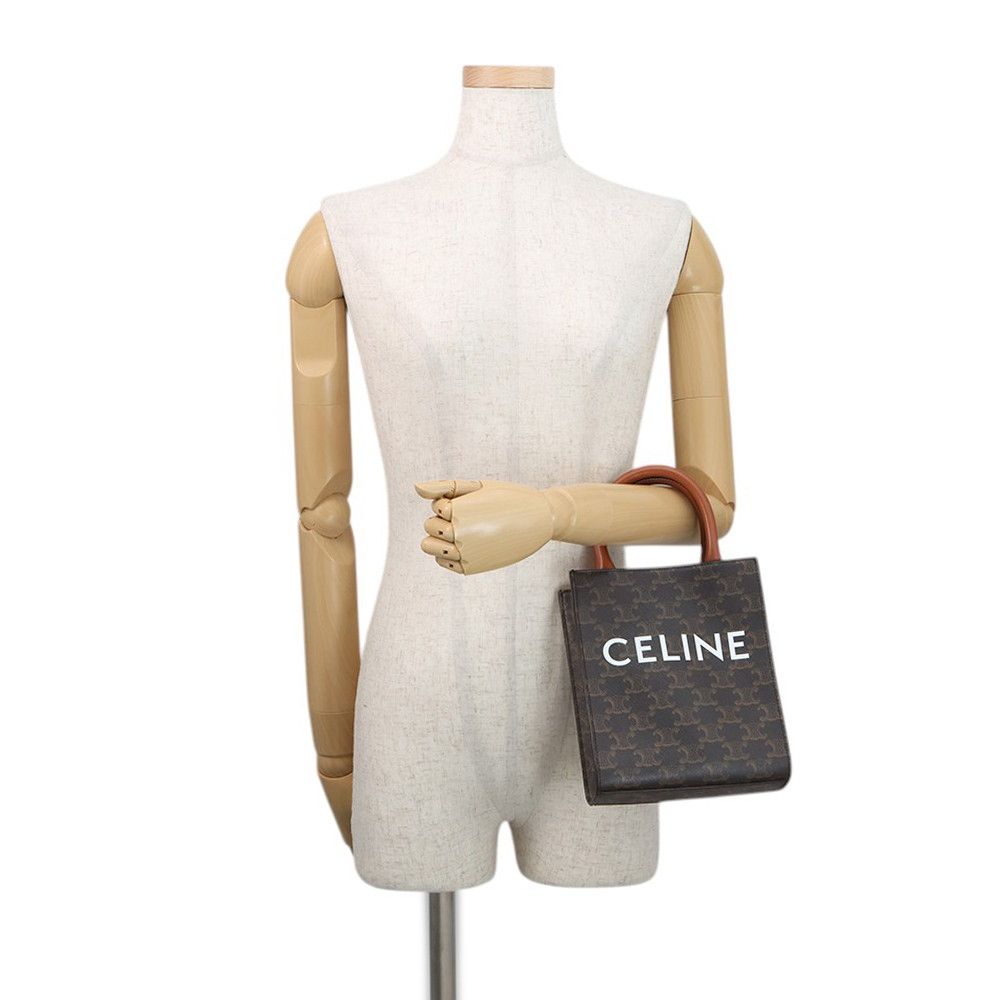 Celine Triomphe Mini Vertical Cover Leather 2-Way Shoulder Bag Brown — view 4