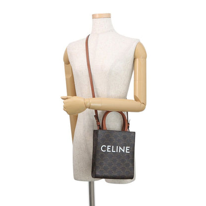 Celine Triomphe Mini Vertical Cover Leather 2-Way Shoulder Bag Brown — view 5