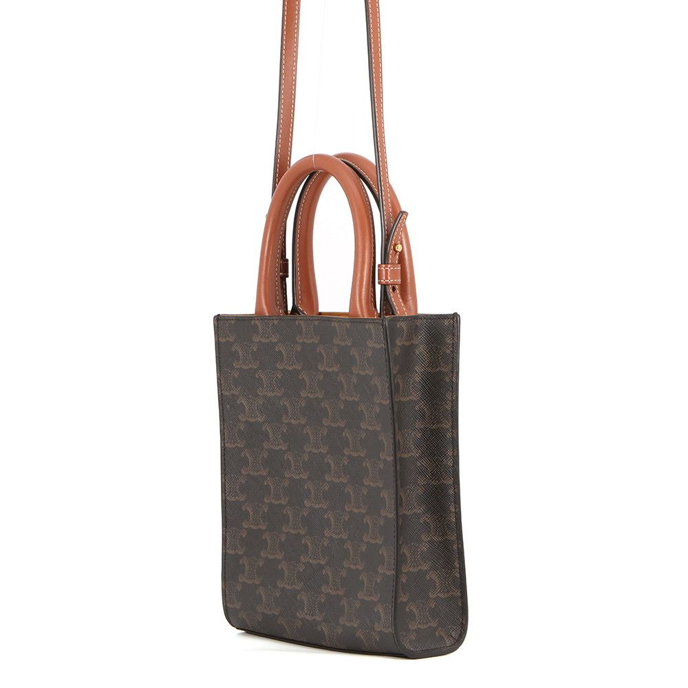 Celine Triomphe Mini Vertical Cover Leather 2-Way Shoulder Bag Brown — view 2