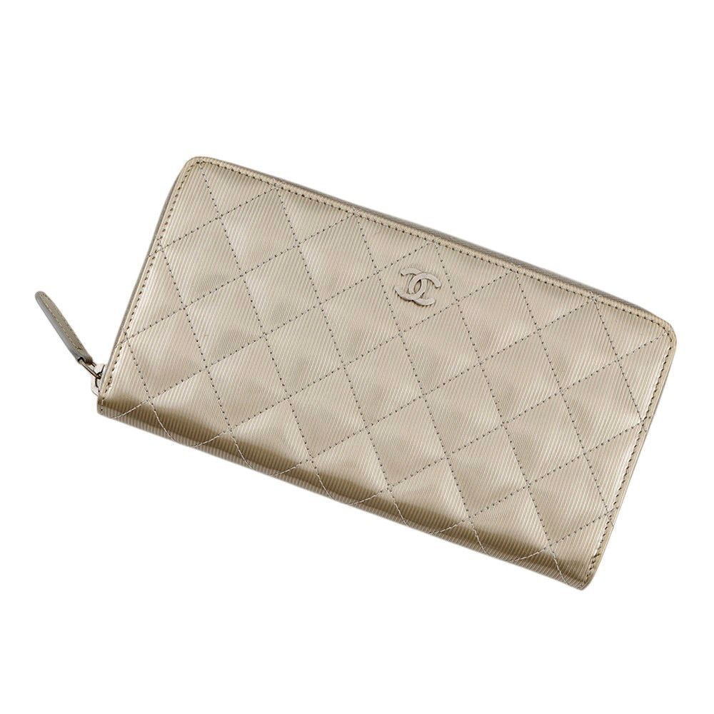 Chanel Wallet Quilted Classic Long Zip CC Logo Patent