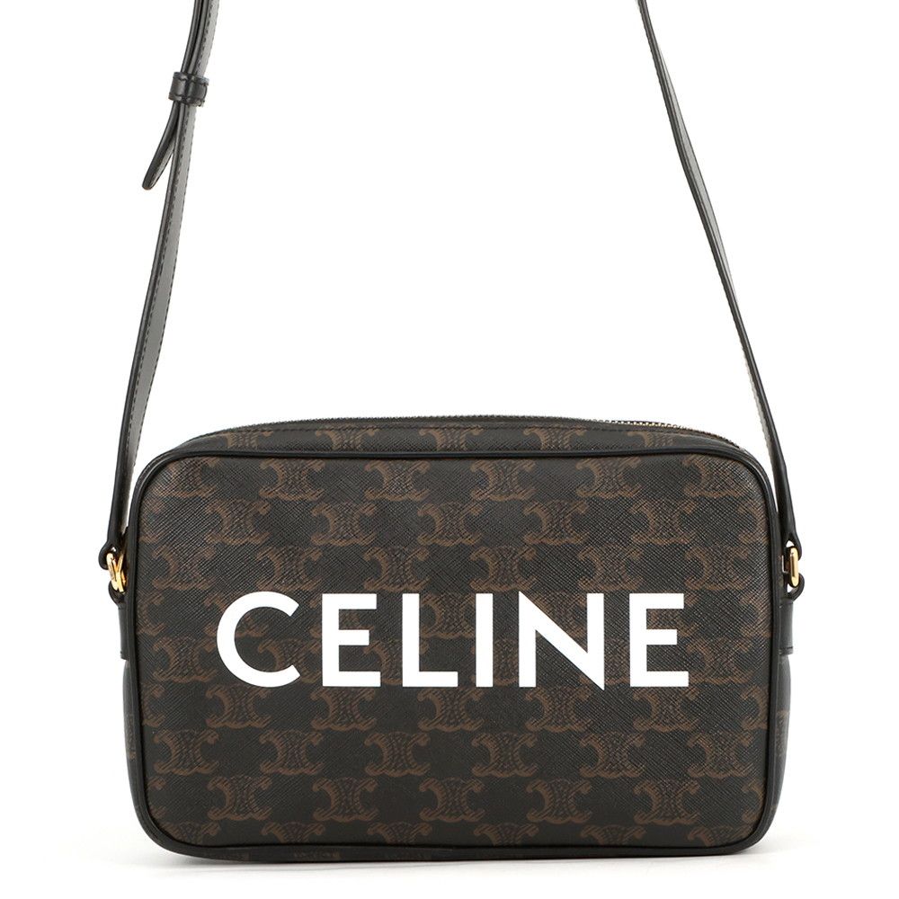 Celine Shoulder Bag Triomphe Horizontal Black