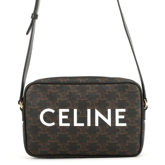 Celine Shoulder Bag Triomphe Horizontal Black