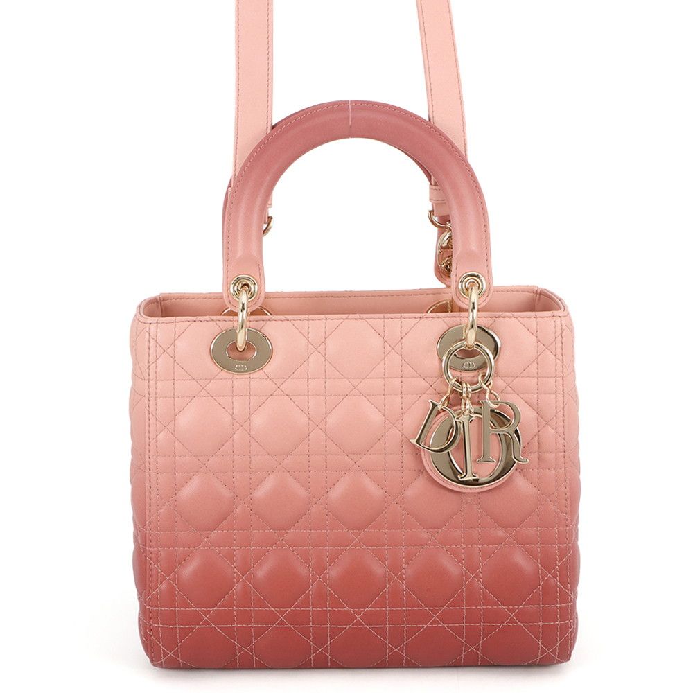 Dior Handbag Lady Dior Cannage Leather 2-Way