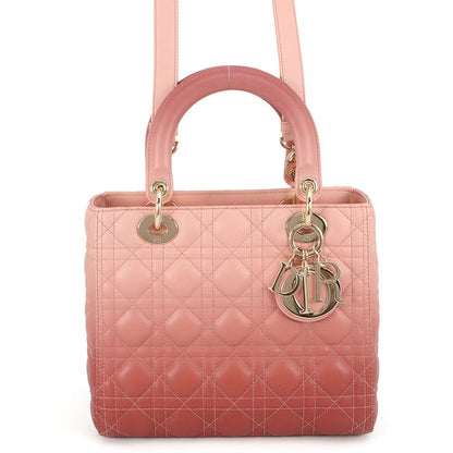 Dior Handbag Lady Dior Cannage Leather 2-Way