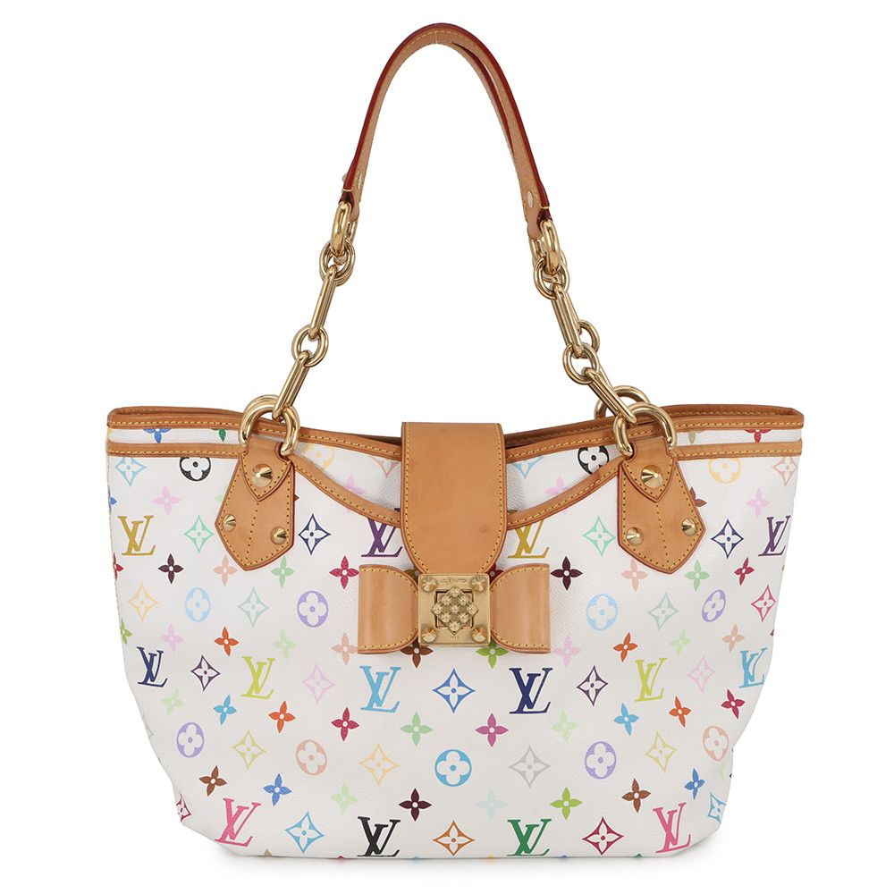 Louis Vuitton Tote Monogram Multicolor LV TM Ani GM White Takashi Murakami