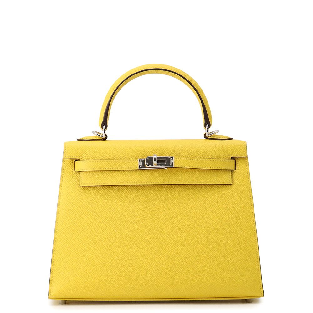 Hermes Handbag Kelly 25 Sellier Jo Nunapur Silver Epsom 2-Way Bag