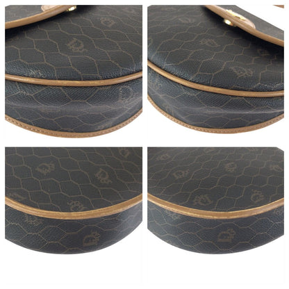 Dior Vintage Honeycomb Pattern Brown Beige Shoulder Bag Pochette — view 3