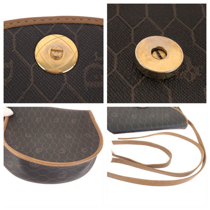 Dior Vintage Honeycomb Pattern Brown Beige Shoulder Bag Pochette — view 5