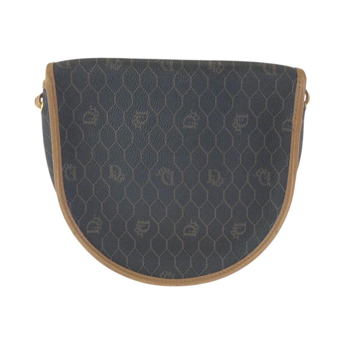 Dior Vintage Honeycomb Pattern Brown Beige Shoulder Bag Pochette — view 2