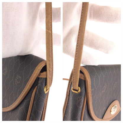 Dior Vintage Honeycomb Pattern Brown Beige Shoulder Bag Pochette — view 6