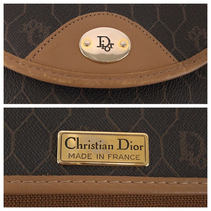 Dior Vintage Honeycomb Pattern Brown Beige Shoulder Bag Pochette — view 4