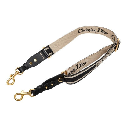 Dior le Shoulder Strap Black Beige Canvas Leather Su — view 4
