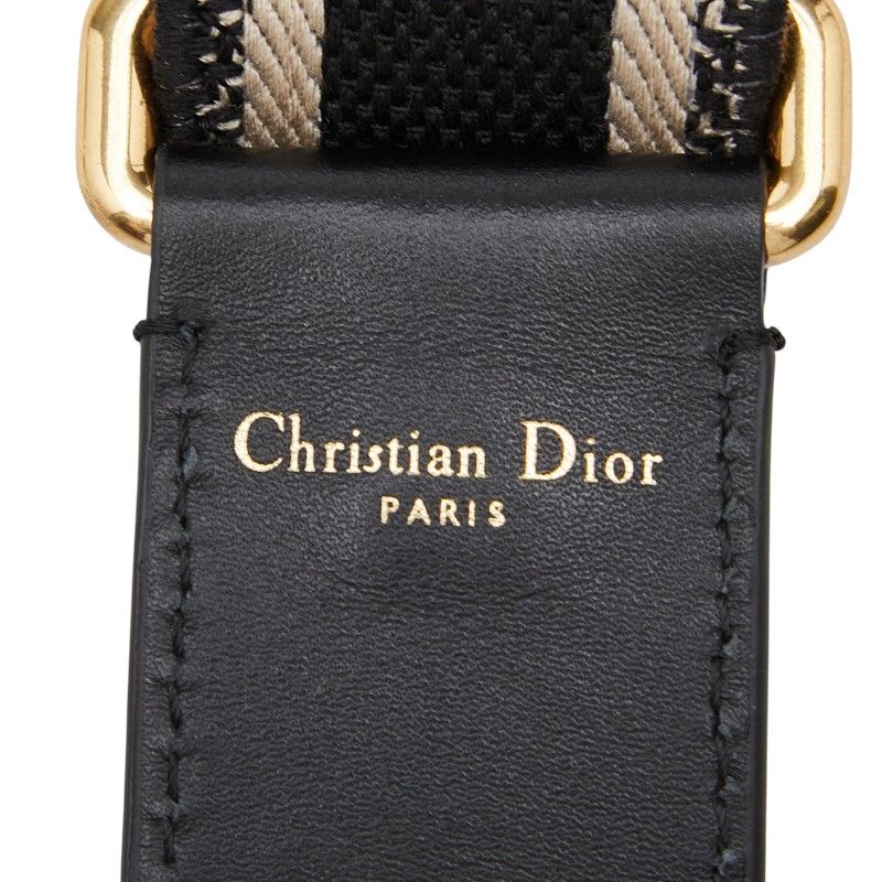 Dior le Shoulder Strap Black Beige Canvas Leather Su — view 6