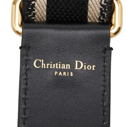 Dior le Shoulder Strap Black Beige Canvas Leather Su — view 6