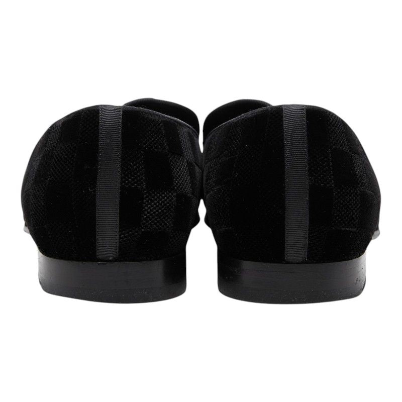 Louis Vuitton Damier Opera Shoes Slip on Black Leather Velour — view 3