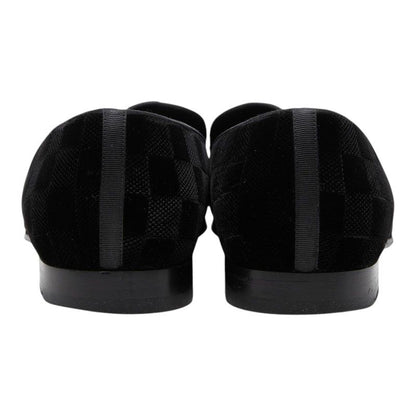 Louis Vuitton Damier Opera Shoes Slip on Black Leather Velour — view 3