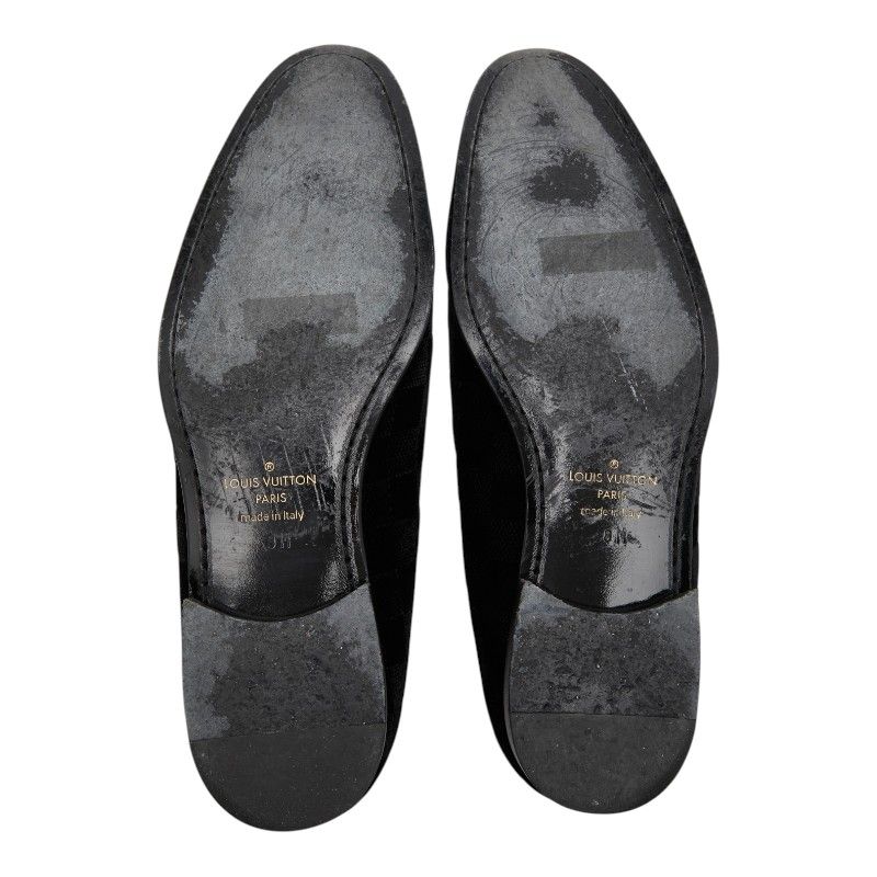 Louis Vuitton Damier Opera Shoes Slip on Black Leather Velour — view 5