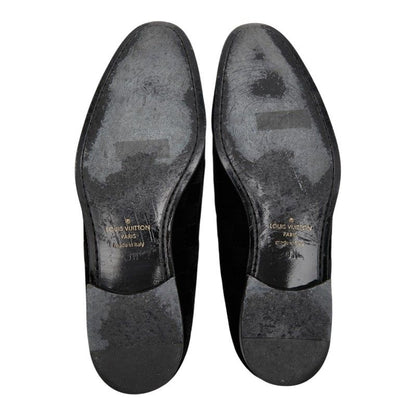 Louis Vuitton Damier Opera Shoes Slip on Black Leather Velour — view 5