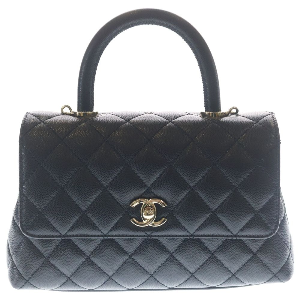 Chanel Coco Handle 24 XS CC Logo Caviar Leather 2-Way Chain Shoulder Bag GD