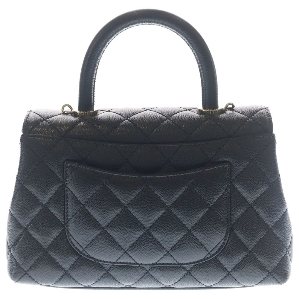 Chanel Coco Handle 24 XS CC Logo Caviar Leather 2-Way Chain Shoulder Bag GD — view 2
