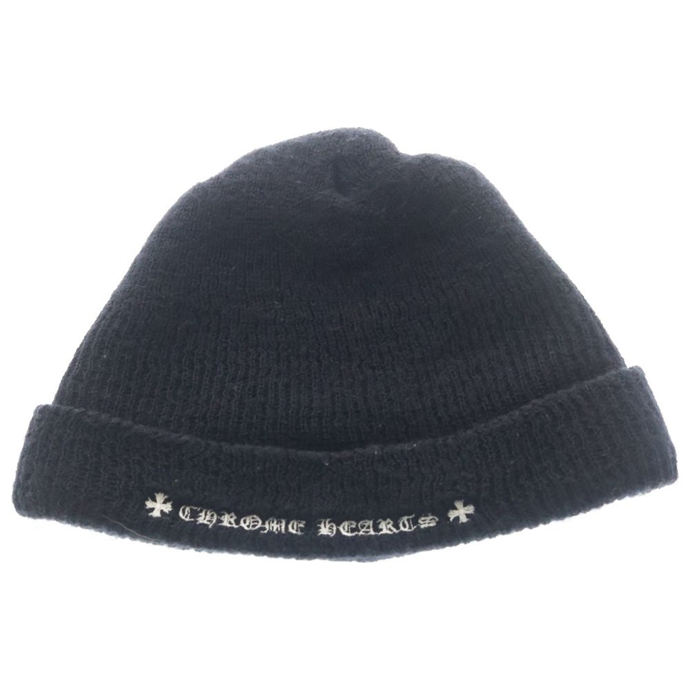 Chrome Hearts Wool Watch Cap CH Plus Embroidery Beanie Black Hat — view 2