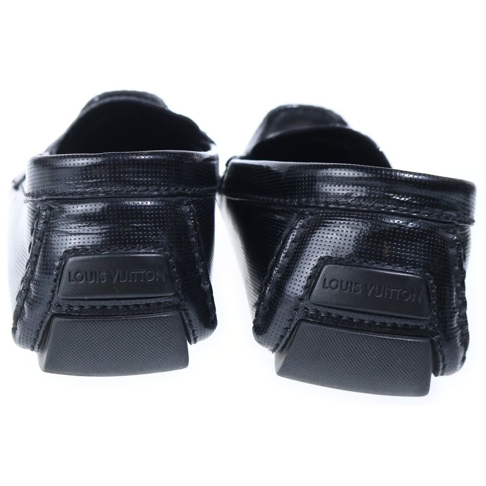 Louis Vuitton LV Logo Plate Perforated Leather Low Cut Driving Shoes Loafers — view 3