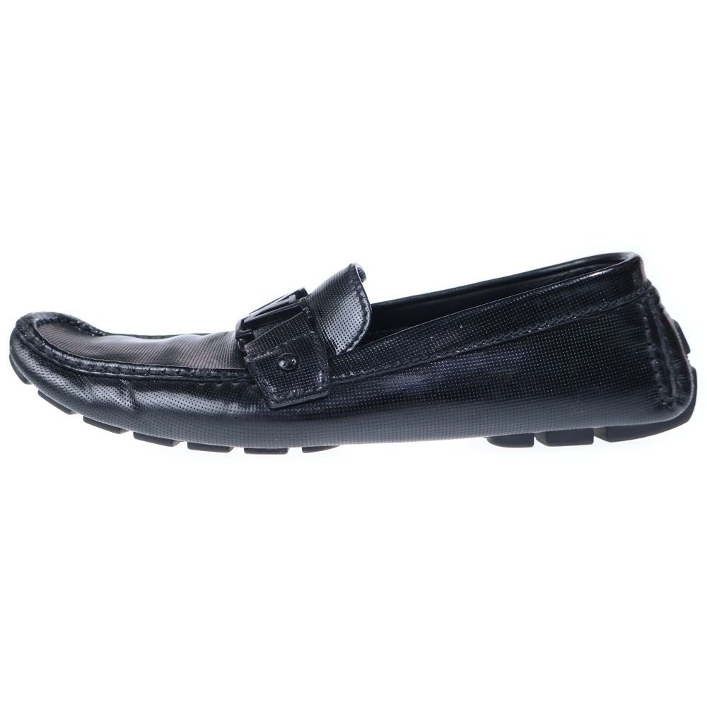 Louis Vuitton LV Logo Plate Perforated Leather Low Cut Driving Shoes Loafers