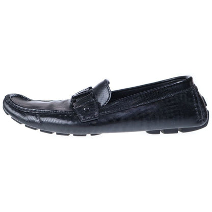 Louis Vuitton LV Logo Plate Perforated Leather Low Cut Driving Shoes Loafers