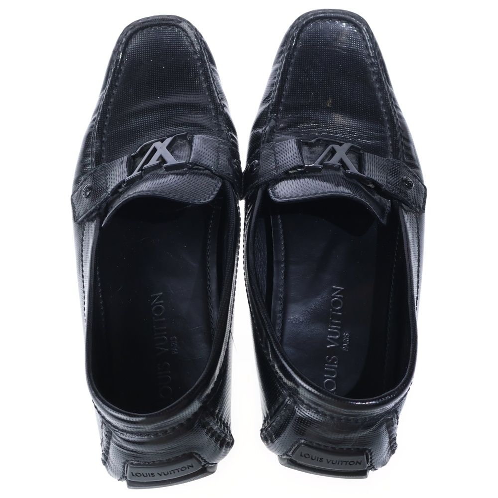 Louis Vuitton LV Logo Plate Perforated Leather Low Cut Driving Shoes Loafers — view 4