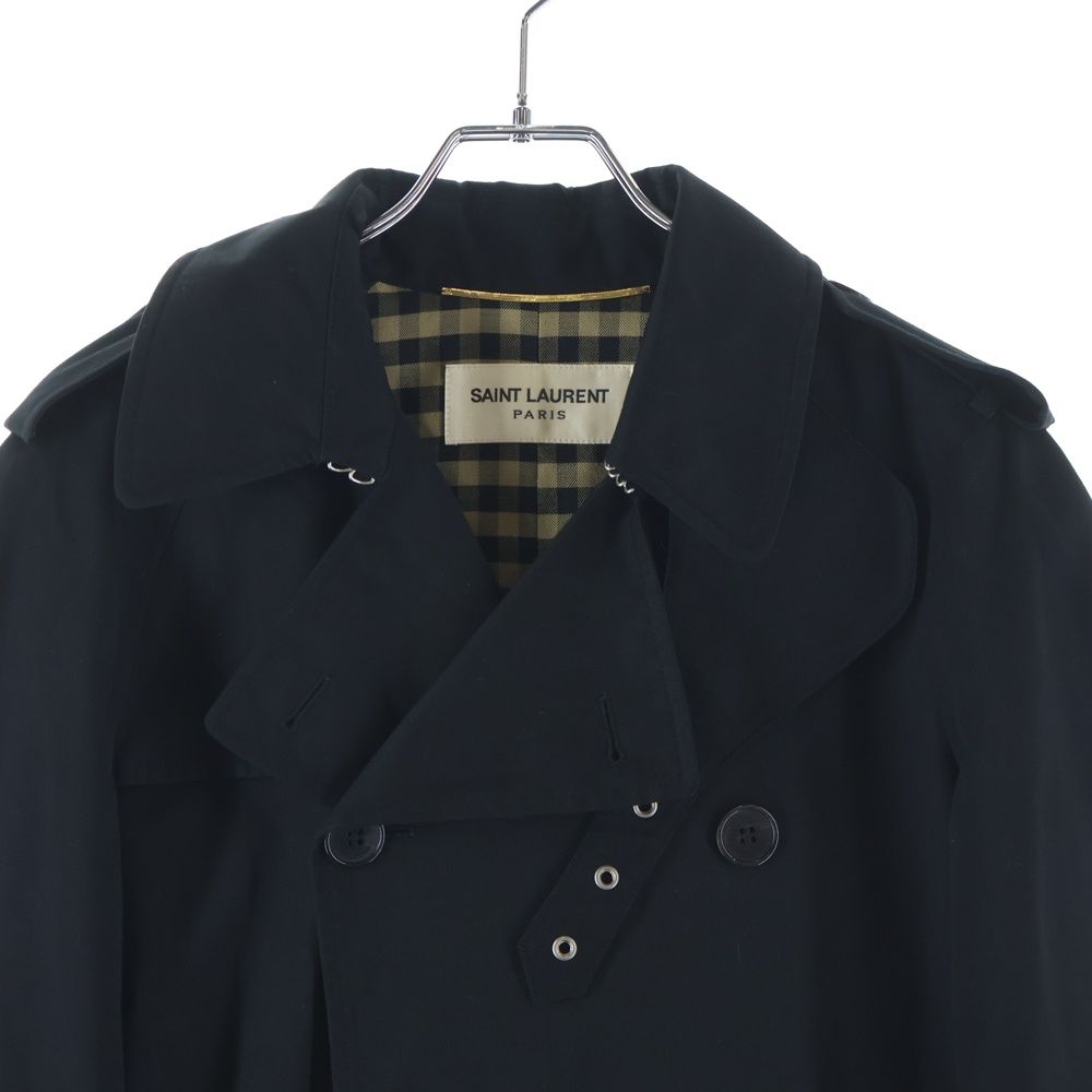 Saint Laurent Paris Permanent Collection Eddie Era Lining Check Trench Coat — view 3