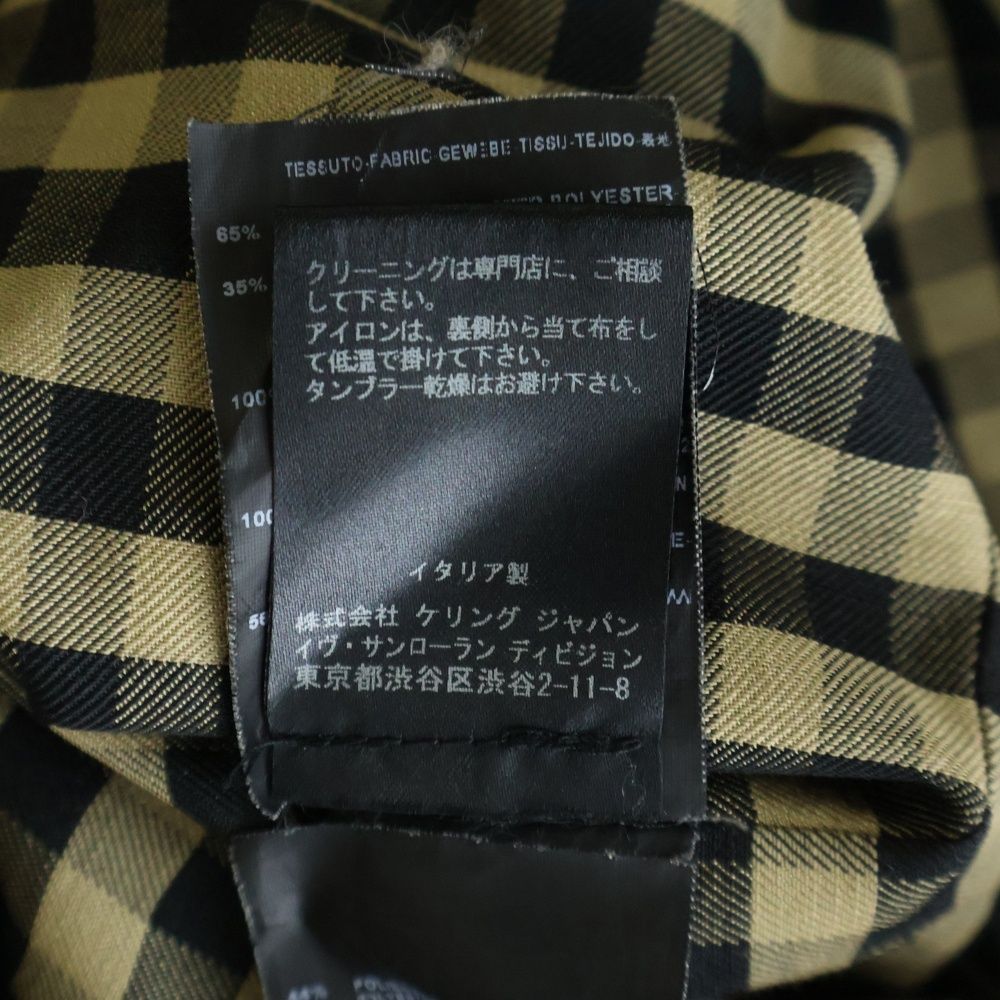 Saint Laurent Paris Permanent Collection Eddie Era Lining Check Trench Coat — view 8