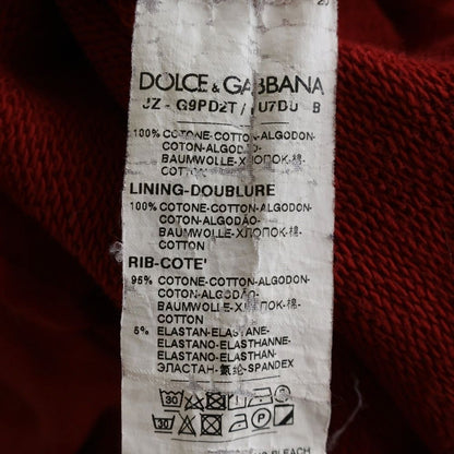 Dolce & Gabbana Logo Plate Zip Up Sweatshirt Hoodie Red — view 7