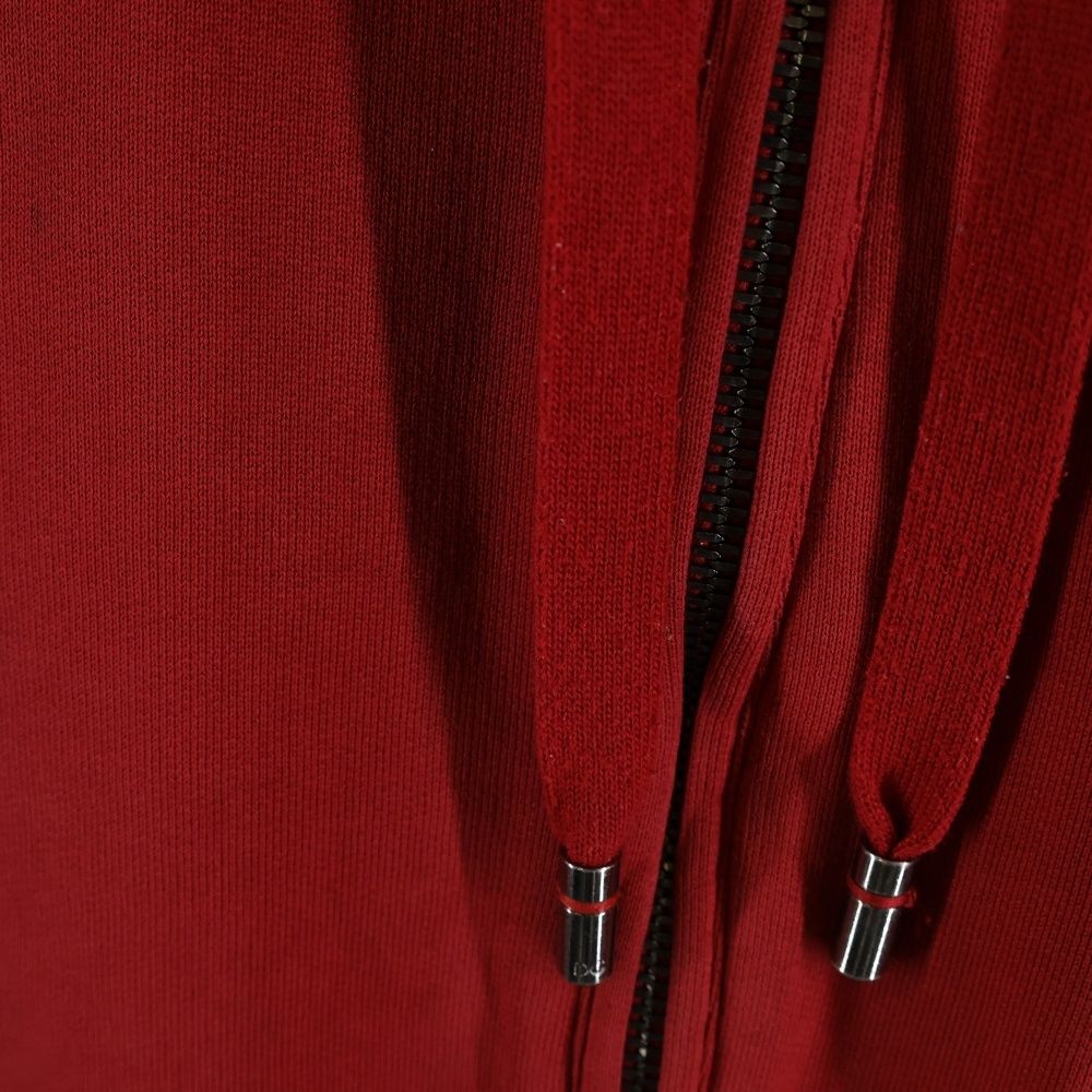 Dolce & Gabbana Logo Plate Zip Up Sweatshirt Hoodie Red — view 5