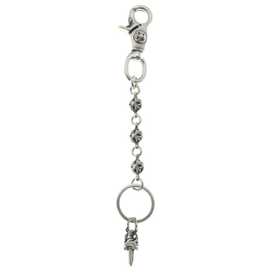Chrome Hearts Clip No2 Ball Cross Key Chain Silver Key Holder