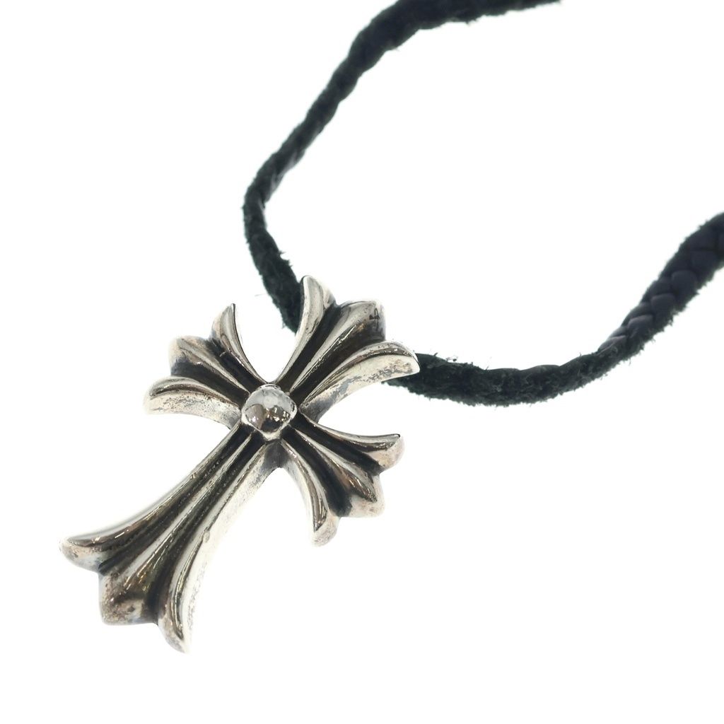 Chrome Hearts CH Crs Sml Small CH Cross BC Boro Chip Braid Necklace Silver