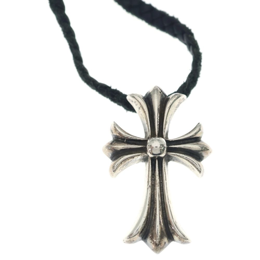 Chrome Hearts CH Crs Sml Small CH Cross BC Boro Chip Braid Necklace Silver — view 3