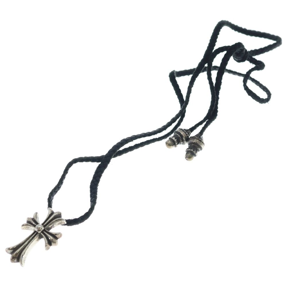 Chrome Hearts CH Crs Sml Small CH Cross BC Boro Chip Braid Necklace Silver — view 2