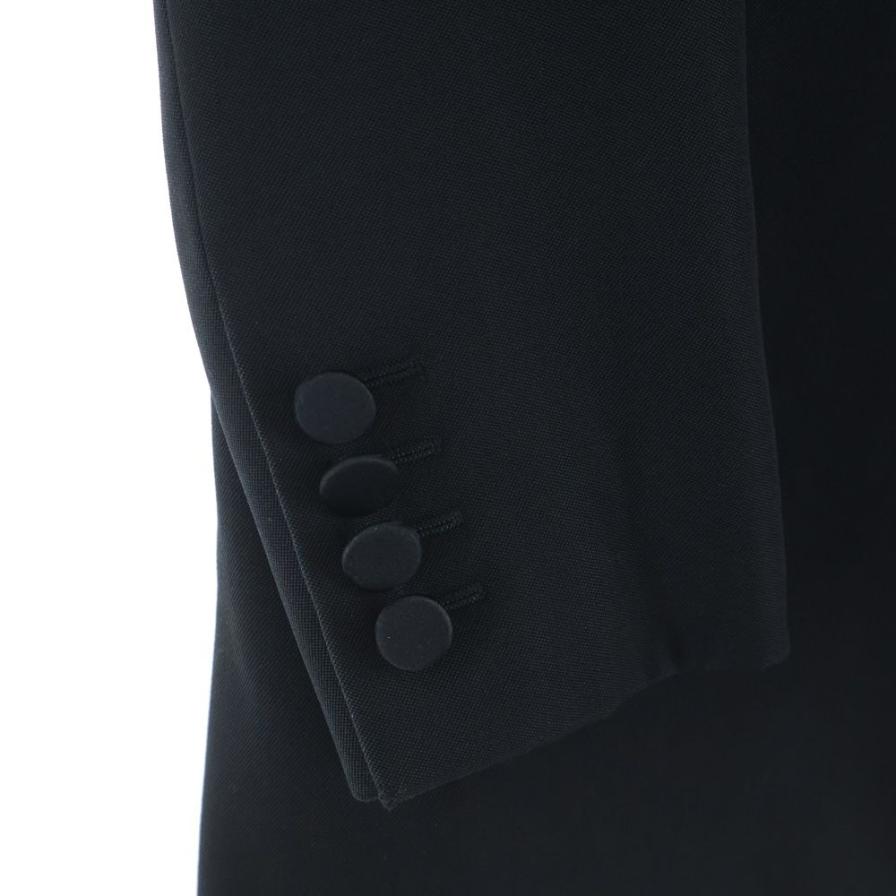 Saint Laurent Paris Lapel Contrast Smoking Tailored Jacket Black — view 5