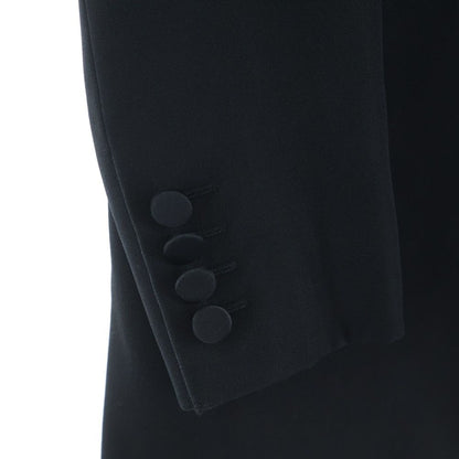 Saint Laurent Paris Lapel Contrast Smoking Tailored Jacket Black — view 5