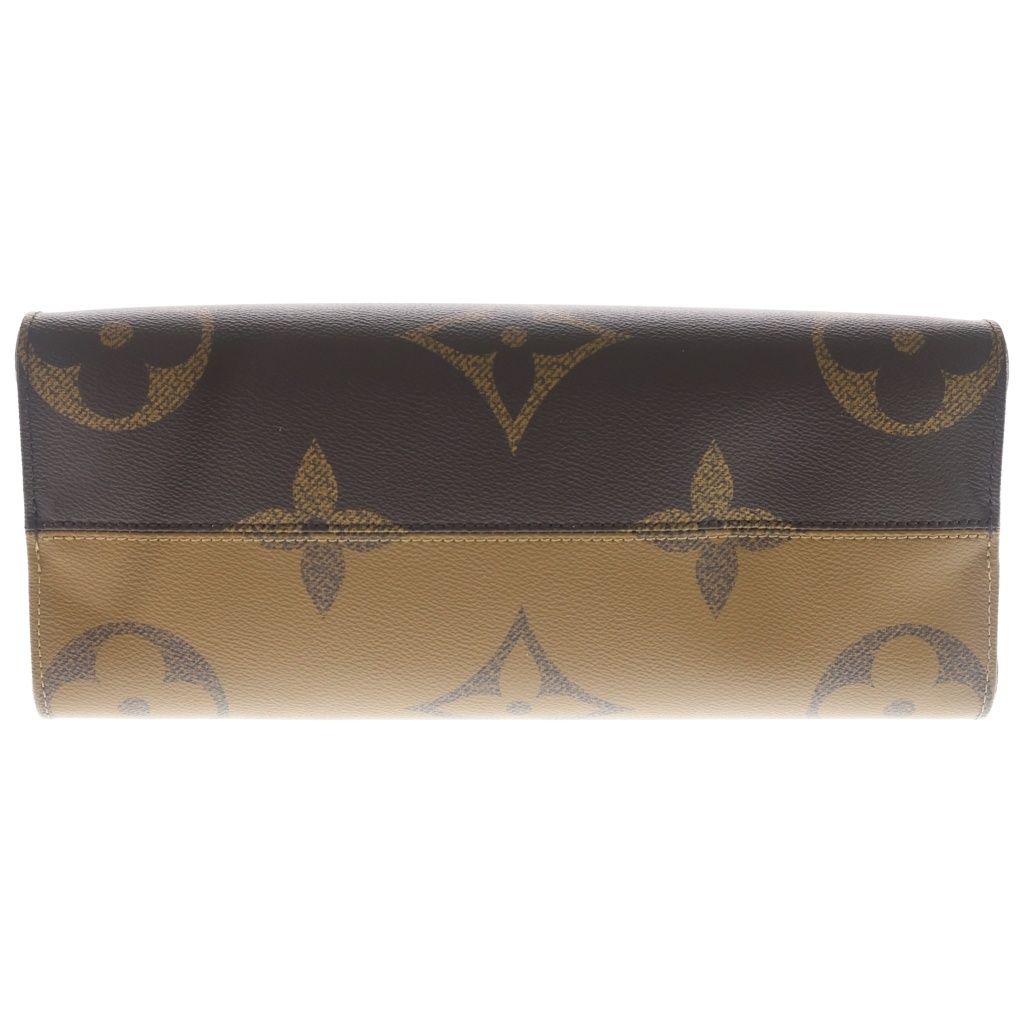 Louis Vuitton Monogram Reverse On The Go MM Tote Brown Leather Gold — view 4