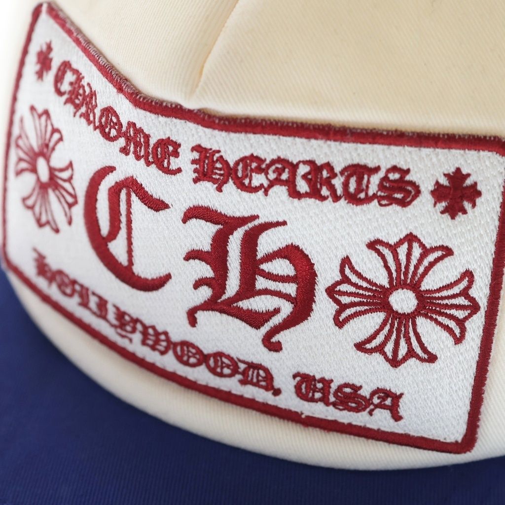Chrome Hearts Trucker Cap CH Embroidery Mesh Trap Khaki Cap Hat Blue Red White — view 5