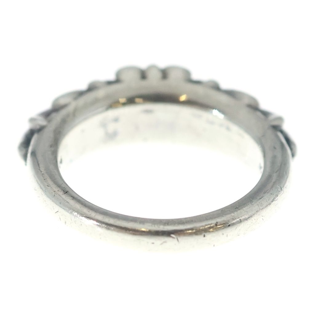 Chrome Hearts Baby Classic Floral Black Sling Silver Ring
