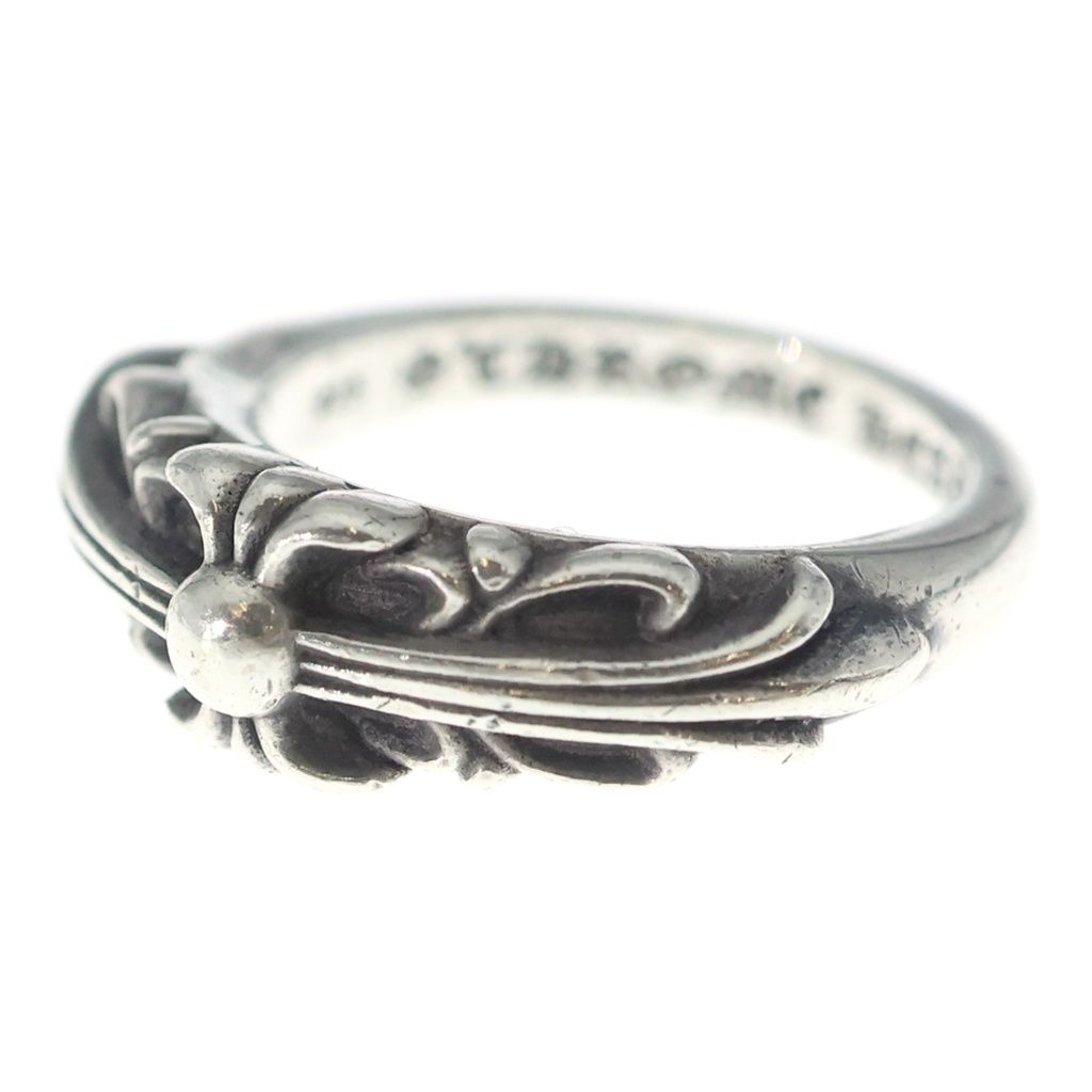 Chrome Hearts Baby Classic Floral Black Sling Silver Ring
