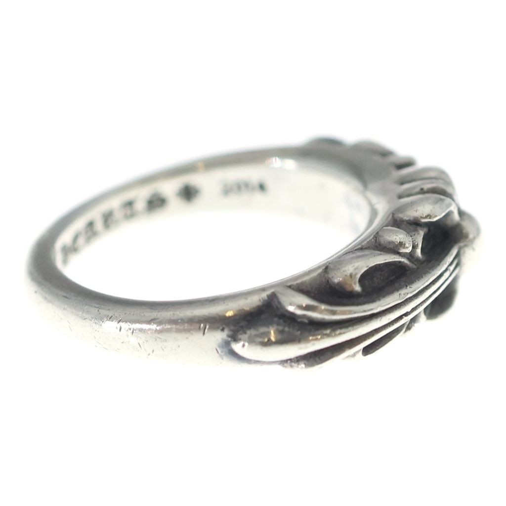 Chrome Hearts Baby Classic Floral Black Sling Silver Ring — view 3