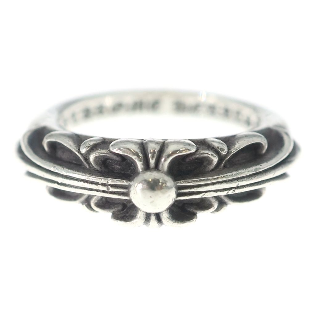 Chrome Hearts Baby Classic Floral Black Sling Silver Ring — view 4